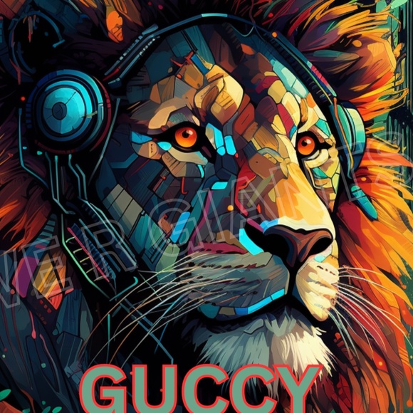 GUCCY LION KING PRINT/POSTER 11X17 STUNNING GUCCY WALL ART - Picture 2 of 2